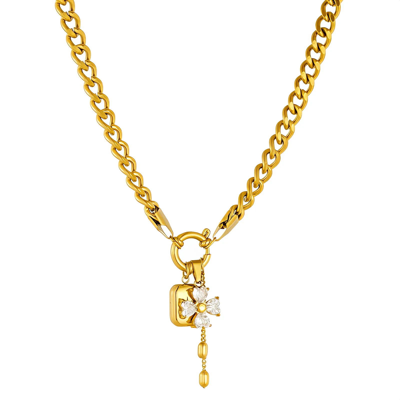 Colier cu charmuri placat cu aur 18K